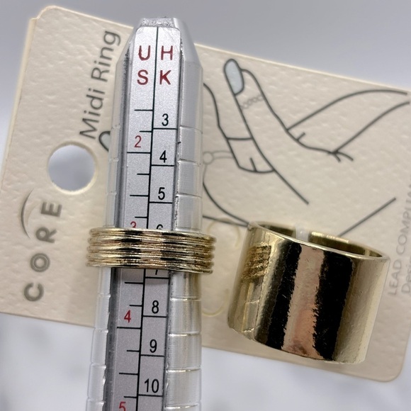 Gold Tone Midi Finger‎ Rings Set of 2 - Picture 5 of 5